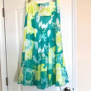 Floral Chiffon Maxi Skirt